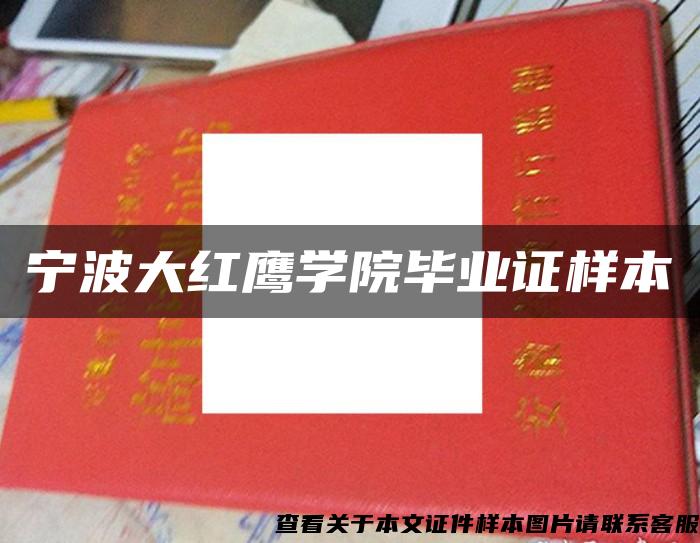 宁波大红鹰学院毕业证样本