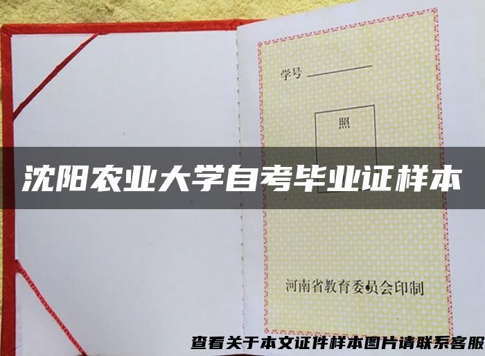 沈阳农业大学自考毕业证样本