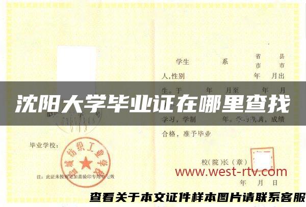 沈阳大学毕业证在哪里查找