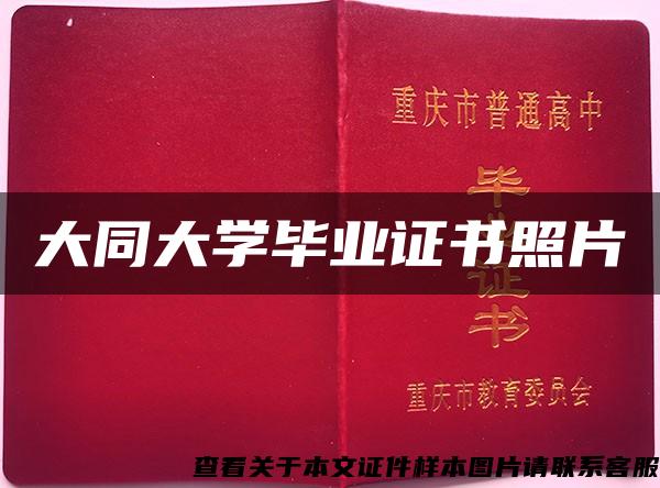 大同大学毕业证书照片