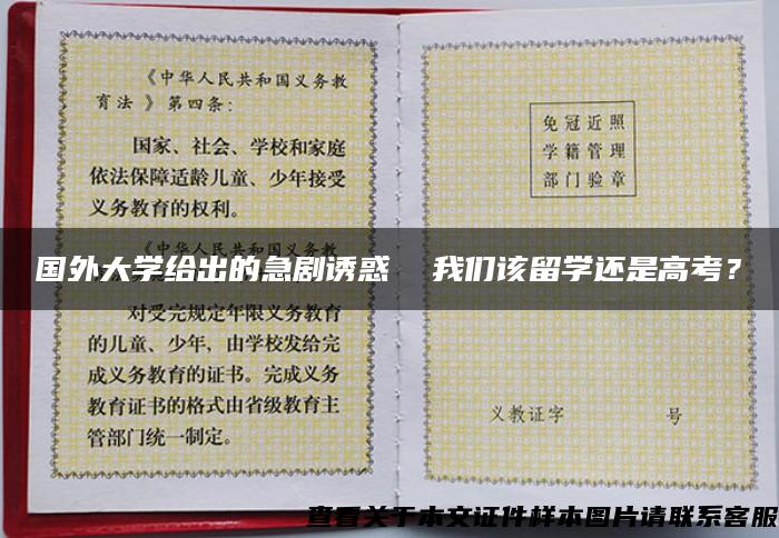 国外大学给出的急剧诱惑  我们该留学还是高考？