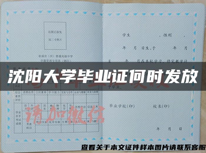 沈阳大学毕业证何时发放