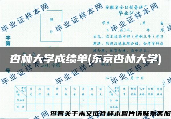 杏林大学成绩单(东京杏林大学)