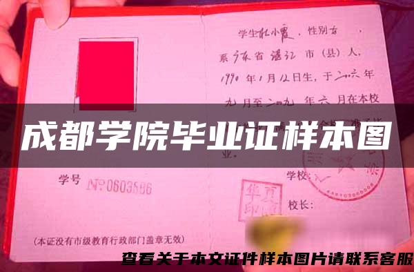 成都学院毕业证样本图