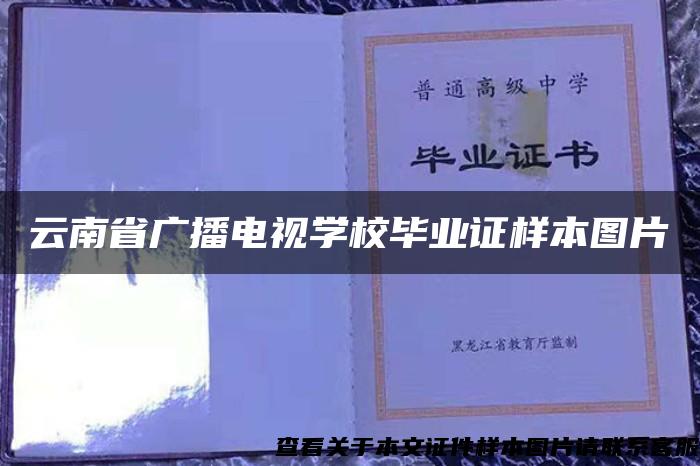 云南省广播电视学校毕业证样本图片