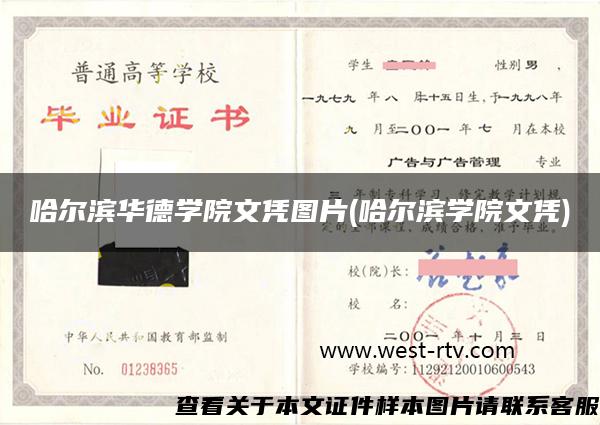 哈尔滨华德学院文凭图片(哈尔滨学院文凭)