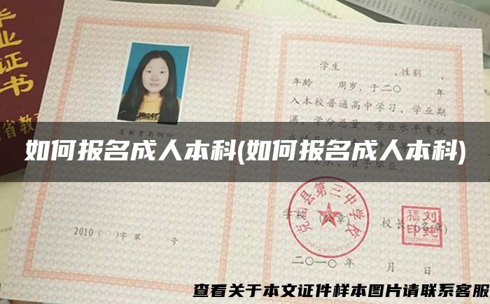 如何报名成人本科(如何报名成人本科)