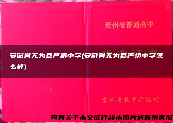 安徽省无为县严桥中学(安徽省无为县严桥中学怎么样)