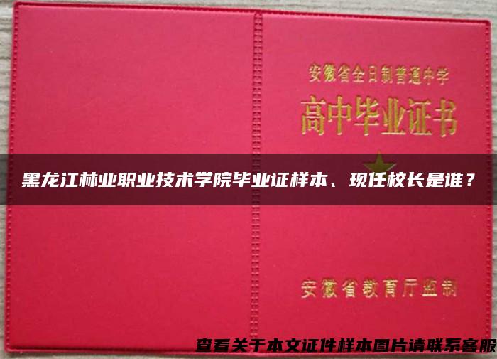 黑龙江林业职业技术学院毕业证样本、现任校长是谁？