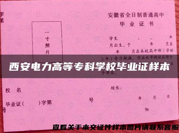 西安电力高等专科学校毕业证样本