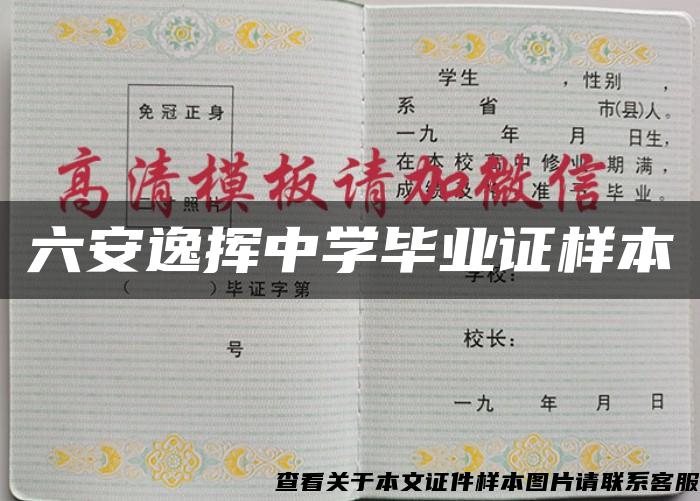 六安逸挥中学毕业证样本