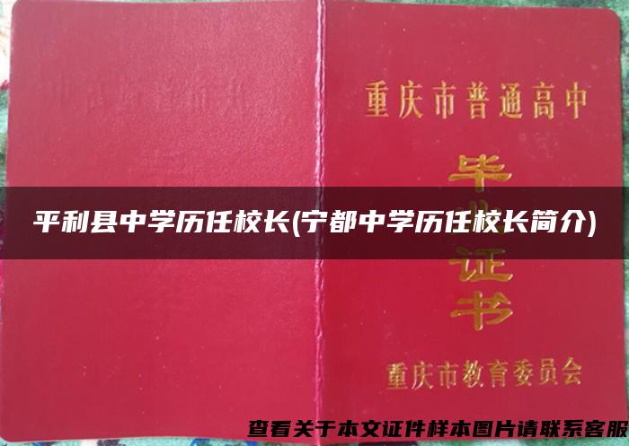 平利县中学历任校长(宁都中学历任校长简介)