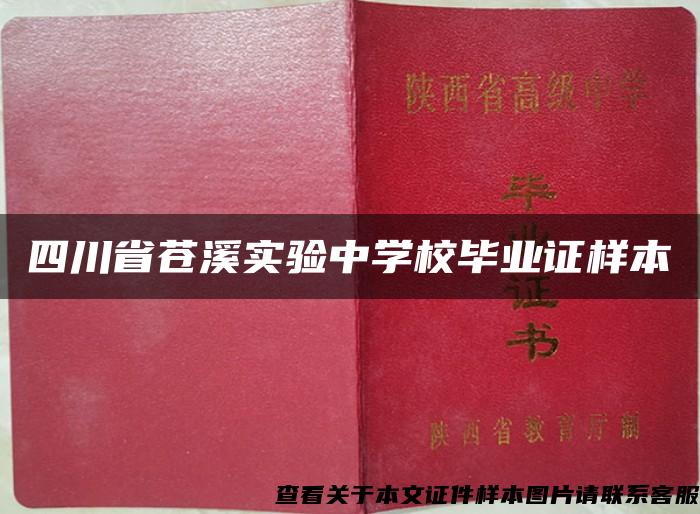 四川省苍溪实验中学校毕业证样本