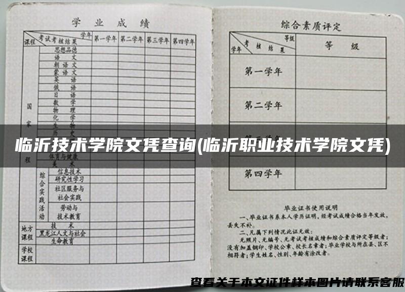 临沂技术学院文凭查询(临沂职业技术学院文凭)