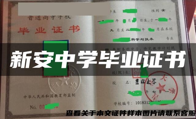 新安中学毕业证书