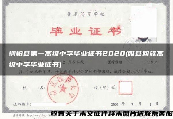 桐柏县第一高级中学毕业证书2020(睢县回族高级中学毕业证书)