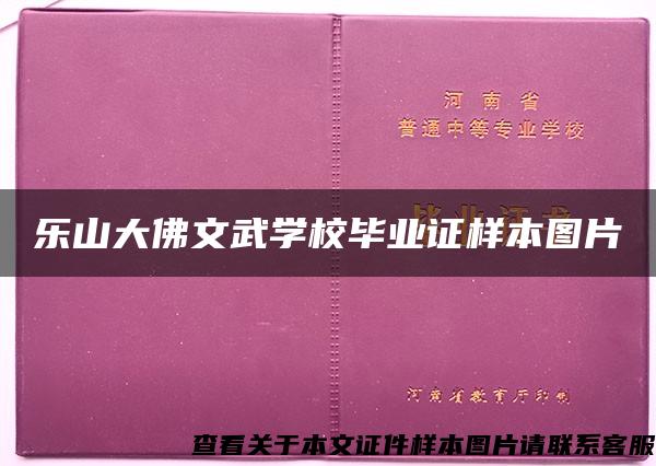 乐山大佛文武学校毕业证样本图片