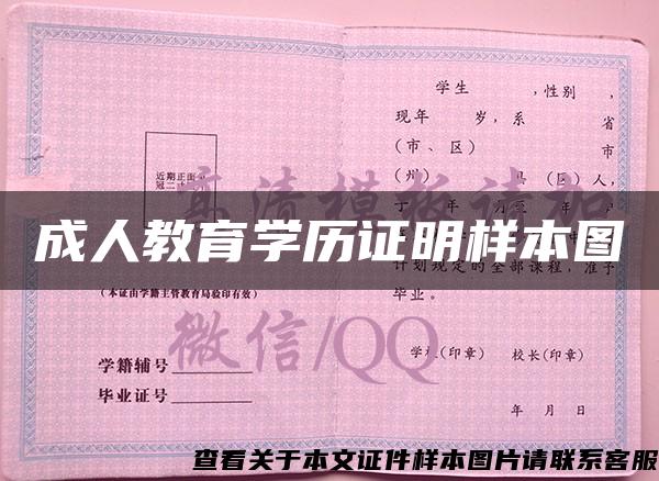 成人教育学历证明样本图