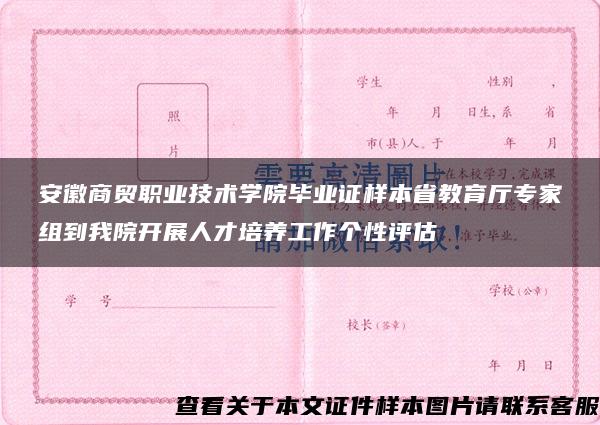 安徽商贸职业技术学院毕业证样本省教育厅专家组到我院开展人才培养工作个性评估