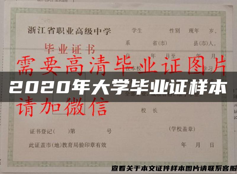 2020年大学毕业证样本