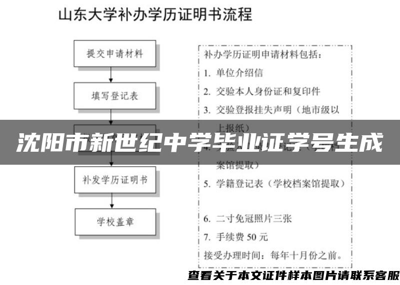 沈阳市新世纪中学毕业证学号生成