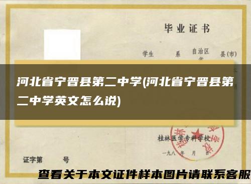 河北省宁晋县第二中学(河北省宁晋县第二中学英文怎么说)