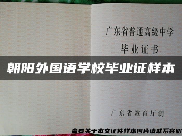 朝阳外国语学校毕业证样本