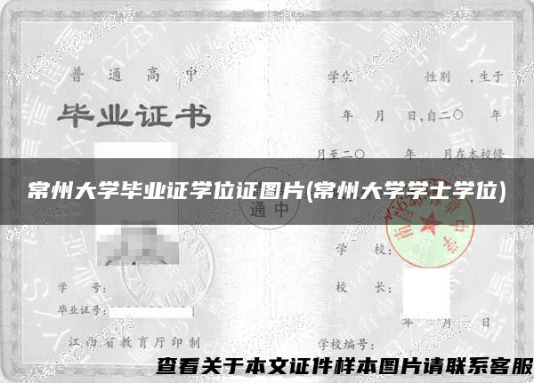 常州大学毕业证学位证图片(常州大学学士学位)