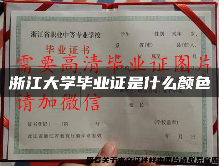 浙江大学毕业证是什么颜色