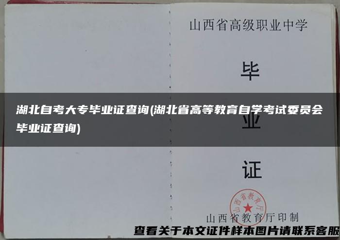 湖北自考大专毕业证查询(湖北省高等教育自学考试委员会毕业证查询)