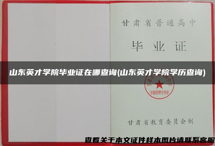 山东英才学院毕业证在哪查询(山东英才学院学历查询)