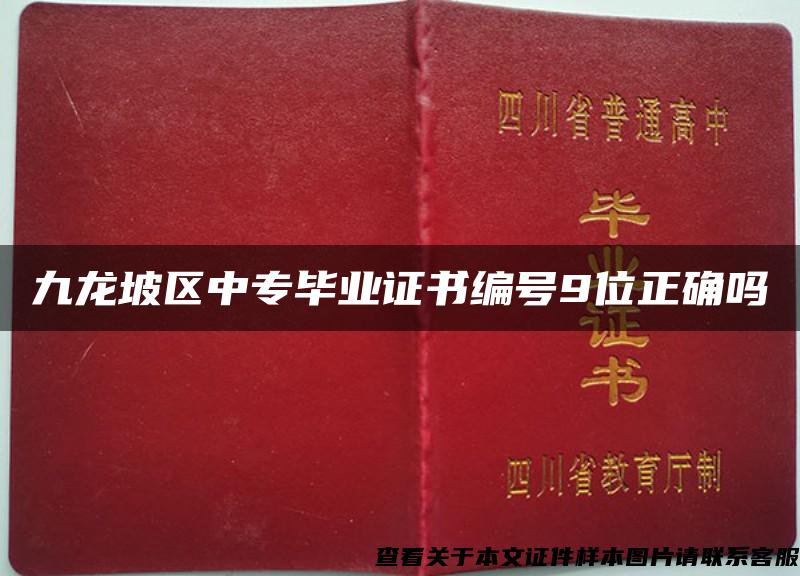 九龙坡区中专毕业证书编号9位正确吗