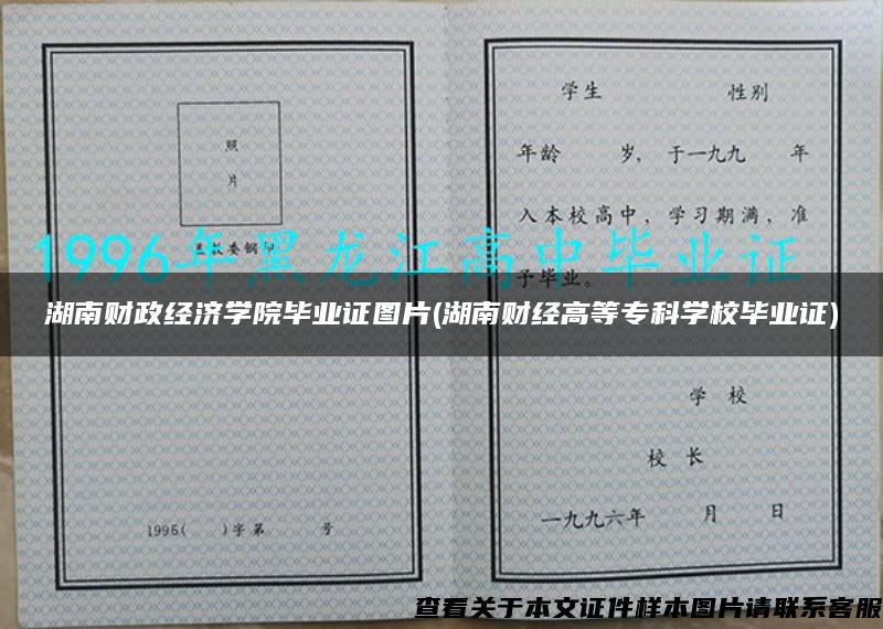 湖南财政经济学院毕业证图片(湖南财经高等专科学校毕业证)