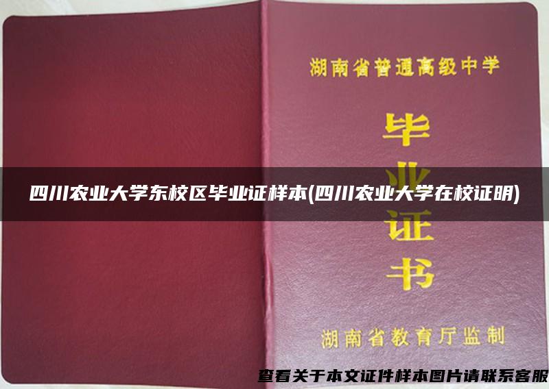 四川农业大学东校区毕业证样本(四川农业大学在校证明)