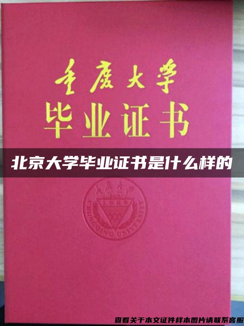 北京大学毕业证书是什么样的