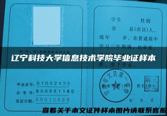 辽宁科技大学信息技术学院毕业证样本