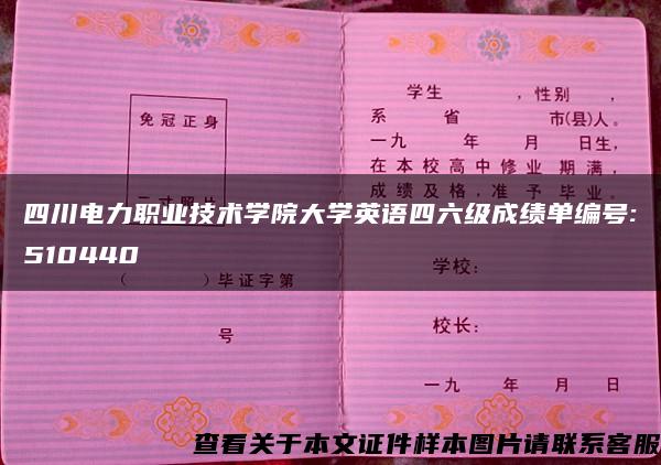 四川电力职业技术学院大学英语四六级成绩单编号:510440