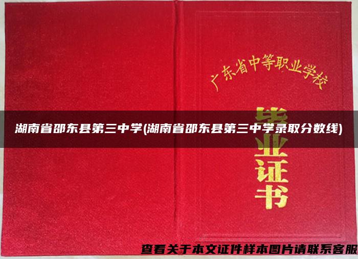 湖南省邵东县第三中学(湖南省邵东县第三中学录取分数线)