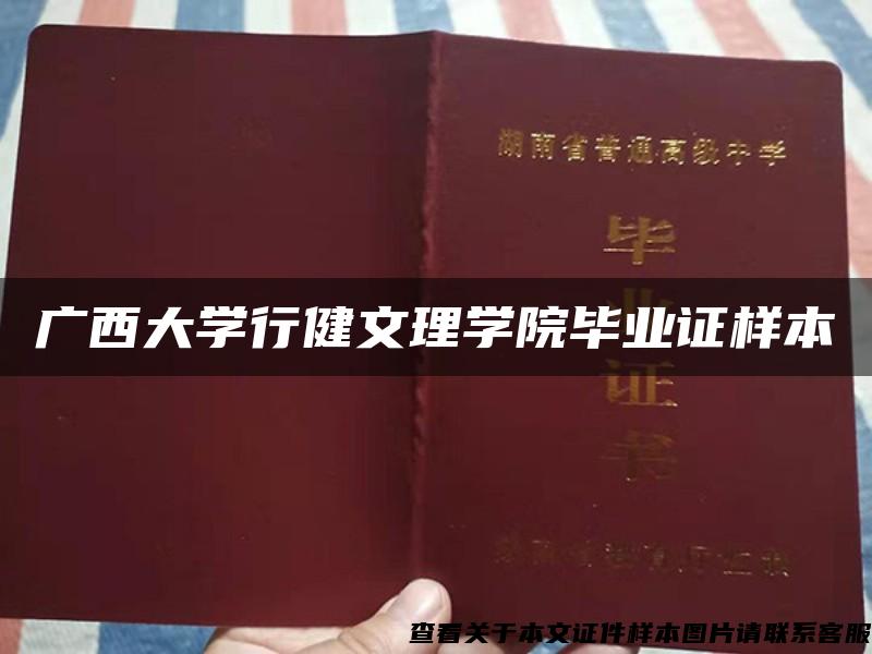 广西大学行健文理学院毕业证样本