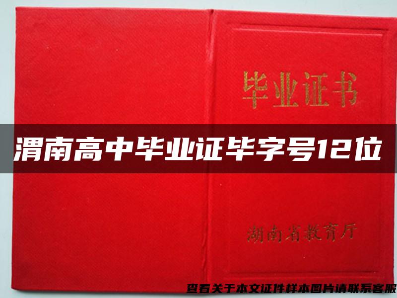 渭南高中毕业证毕字号12位