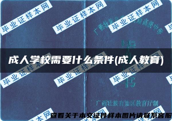 成人学校需要什么条件(成人教育)