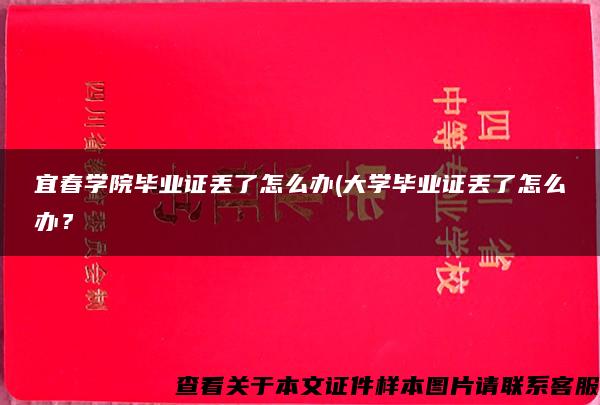 宜春学院毕业证丢了怎么办(大学毕业证丢了怎么办？