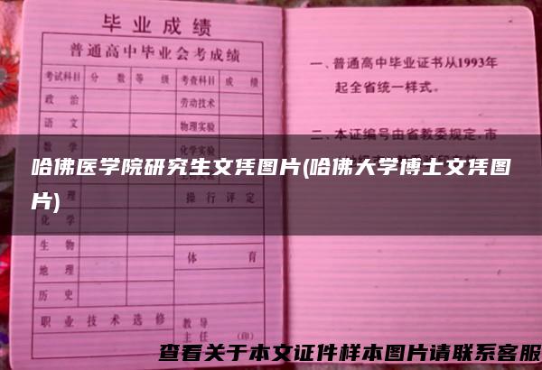 哈佛医学院研究生文凭图片(哈佛大学博士文凭图片)