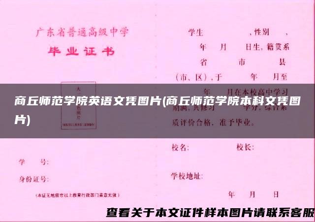 商丘师范学院英语文凭图片(商丘师范学院本科文凭图片)