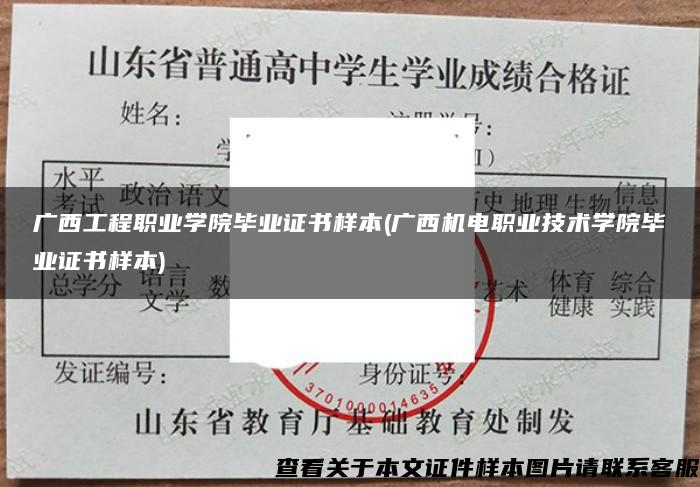 广西工程职业学院毕业证书样本(广西机电职业技术学院毕业证书样本)