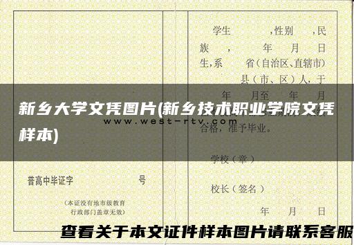 新乡大学文凭图片(新乡技术职业学院文凭样本)