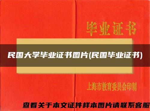 民国大学毕业证书图片(民国毕业证书)