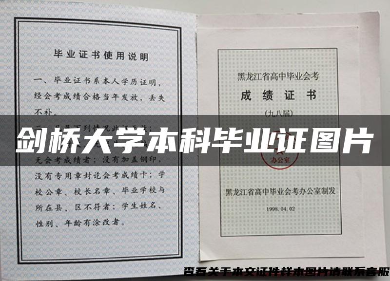 剑桥大学本科毕业证图片