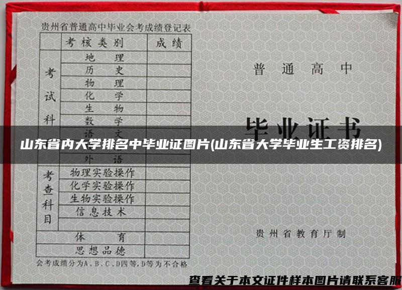 山东省内大学排名中毕业证图片(山东省大学毕业生工资排名)