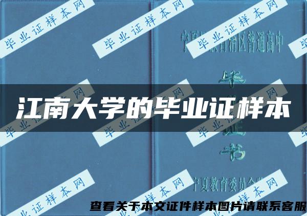 江南大学的毕业证样本